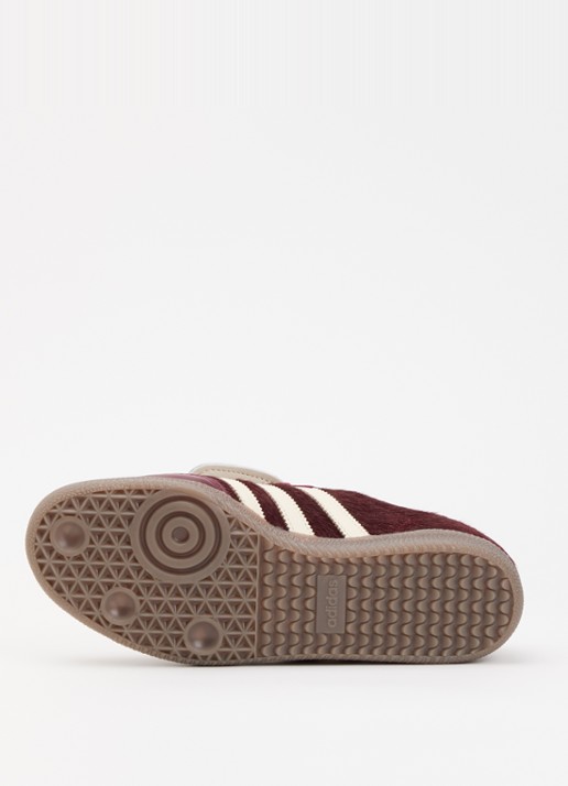 Adidas Samba LT sneaker van leer met ponyhair - detail 4 bordeauxrood
