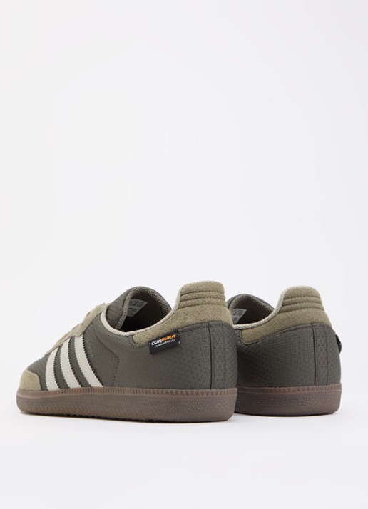 Adidas Samba OG sneaker met details van suède - achterkant legergroen