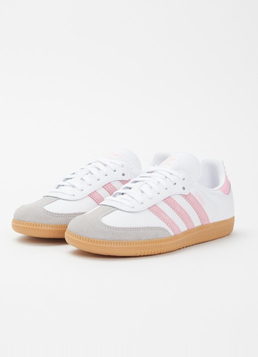 Adidas Samba OG sneaker van leer met details van suède - voorkant 2 wit