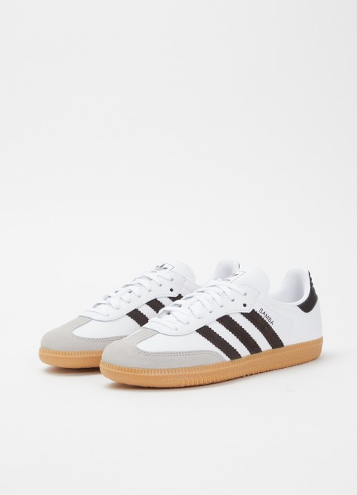 Adidas Samba OG sneaker van leer met details van suède - voorkant 3 wit