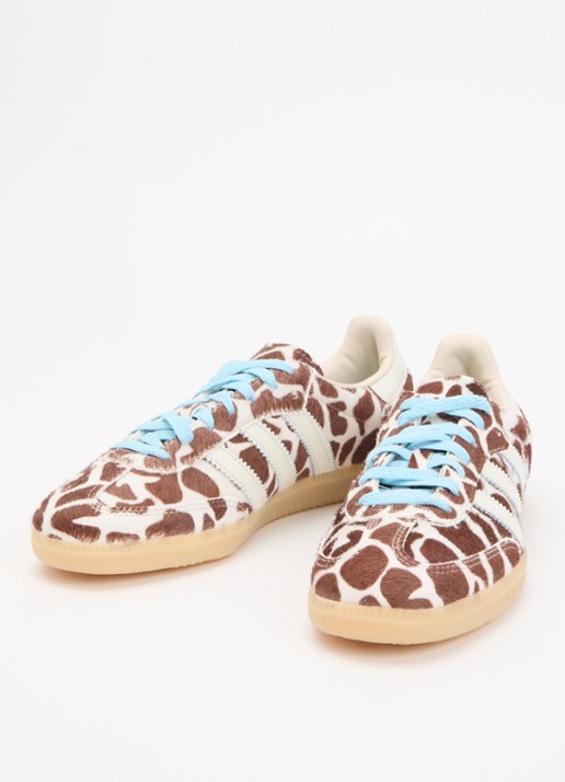 Adidas Samba OG sneaker van leer met dierenprint  - detail lichtbruin