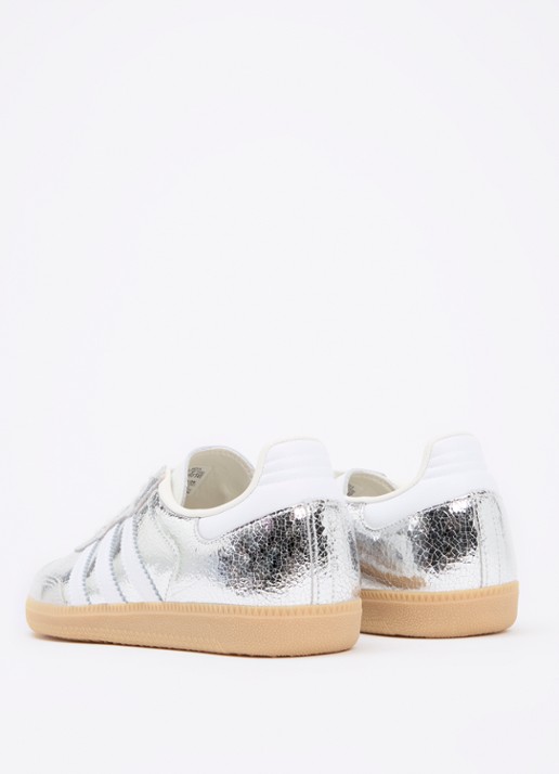 Adidas Samba OG sneaker van leer met lakfinish - achterkant zilver