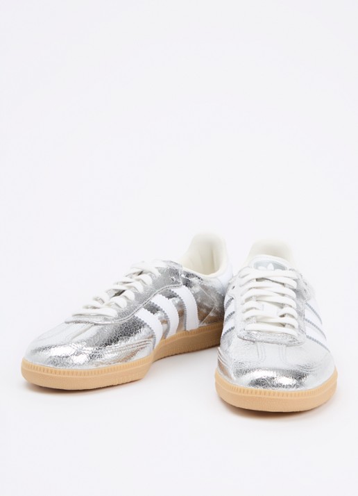 Adidas Samba OG sneaker van leer met lakfinish - detail 3 zilver