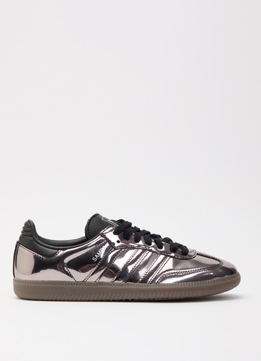 Adidas Samba OG sneaker van leer met lakfinish - voorkant zwart