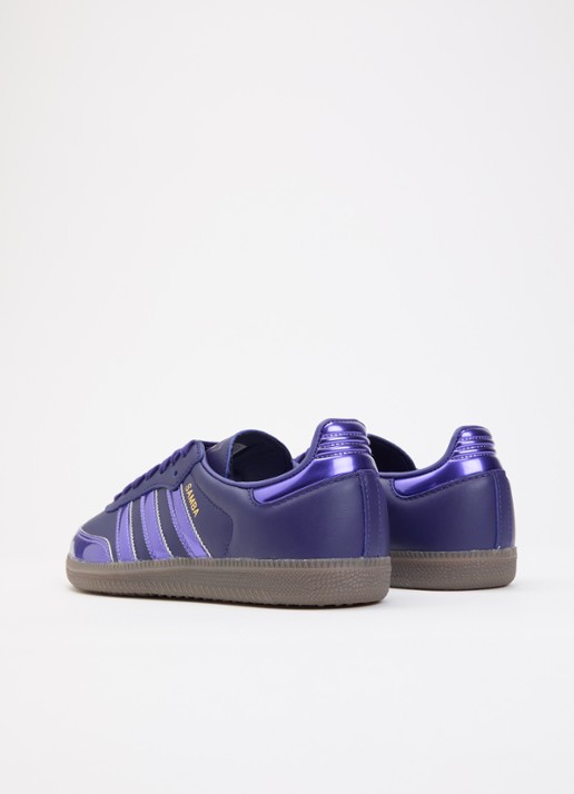 Adidas Samba OG sneaker van leer met metallic details - achterkant paars