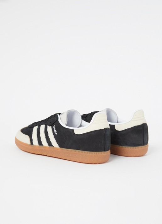 Adidas Samba OG sneaker van leer met suède details  - achterkant 5 zwart