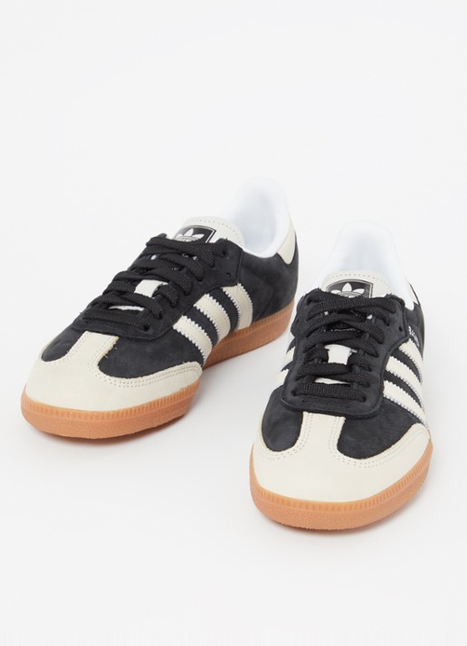 Adidas Samba OG sneaker van leer met suède details  - detail 2 zwart