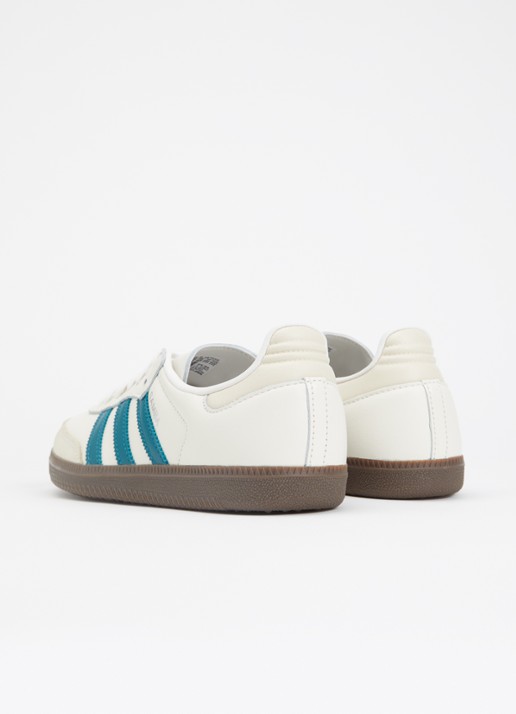 Adidas Samba OG sneaker van leer met suède details  - achterkant 2 creme