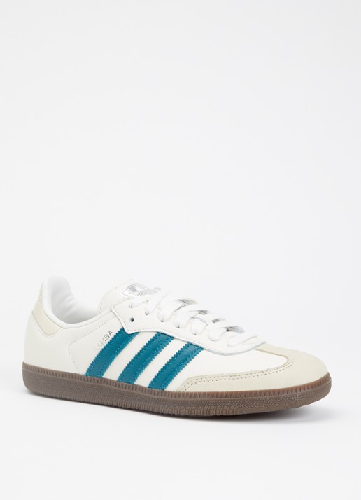 Adidas Samba OG sneaker van leer met suède details  - voorkant 4 creme