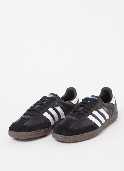 Adidas Samba OG sneaker van leer met suède details  - detail 2 diepzwart