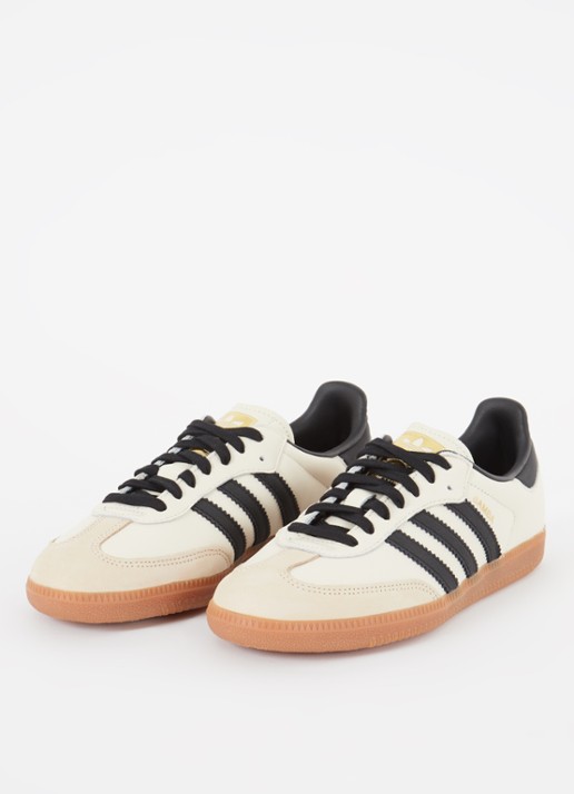 Adidas Samba OG sneaker van leer met suède details  - detail 3 ivoor