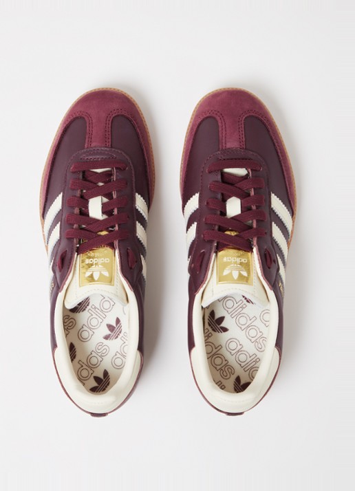 Adidas Samba OG sneaker van leer met suède details  - detail 3 bordeauxrood
