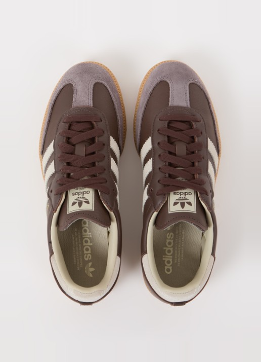 Adidas Samba OG sneaker van leer met suède details  - detail 2 donkerbruin