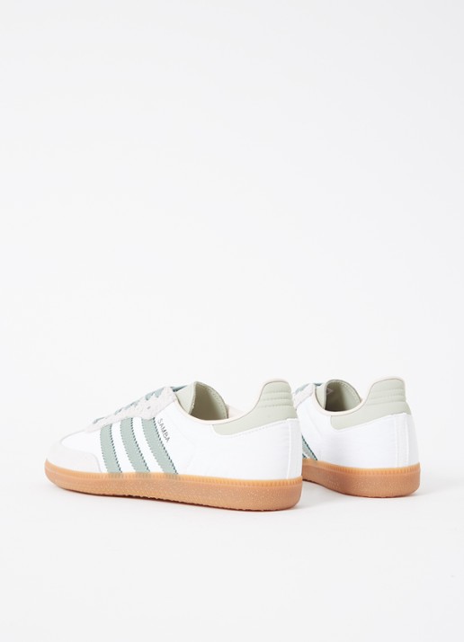 Adidas Samba OG sneaker van leer met suède details  - achterkant 5 lindegroen