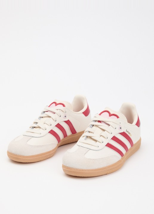 Adidas Samba OG sneaker van leer met suède details - voorkant 2 creme