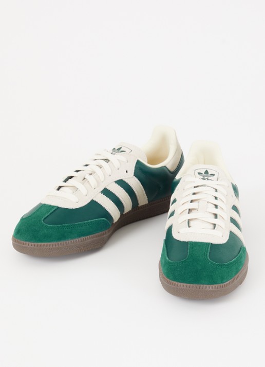 Adidas Samba OG sneaker van leer met suède details - detail groen
