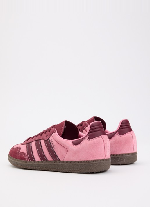 Adidas Samba OG sneaker van suede met lerendetails - achterkant 5 roze