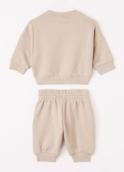 Adidas Set van sweater met joggingbroek 2-delig - voorkant 2 beige