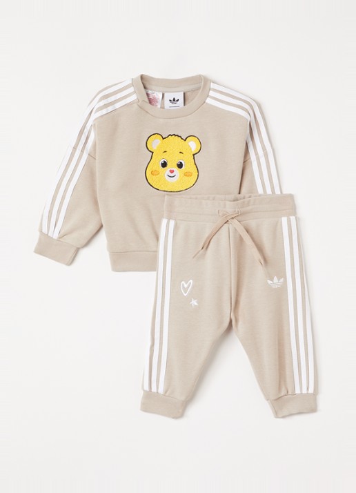 Adidas Set van sweater met joggingbroek 2-delig - voorkant beige