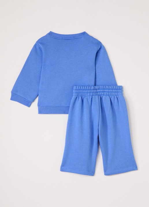 Adidas Set van sweater met korte joggingbroek 2-delig - voorkant 2 blauw