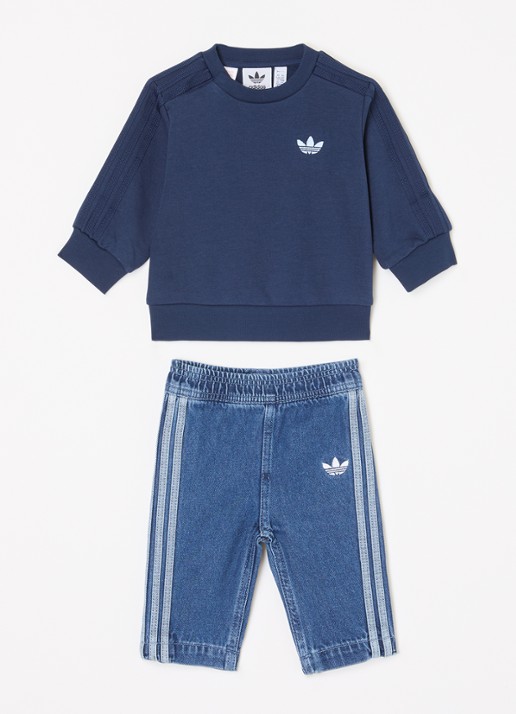 Adidas Set van sweater met straight leg jeans 2-delig
