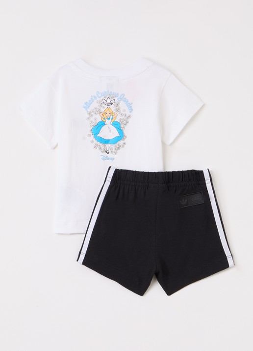 Adidas Set van T-shirt met korte broek 2-delig - voorkant 2 zwart