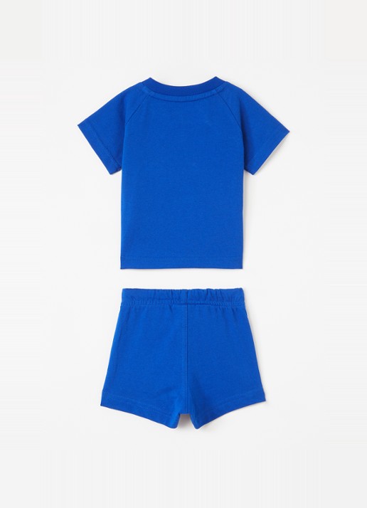 Adidas Set van T-shirt met korte broek 2-delig - voorkant 2 kobaltblauw