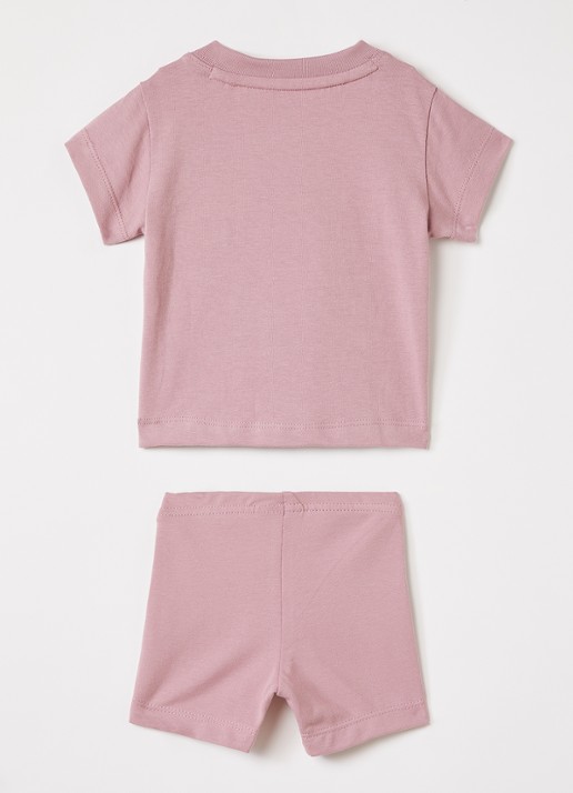 Adidas Set van T-shirt met korte broek 2-delig - voorkant 2 roze