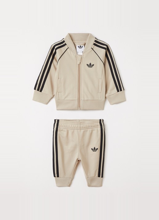 Adidas Set van trackvest met trackpants 2-delig - voorkant goud
