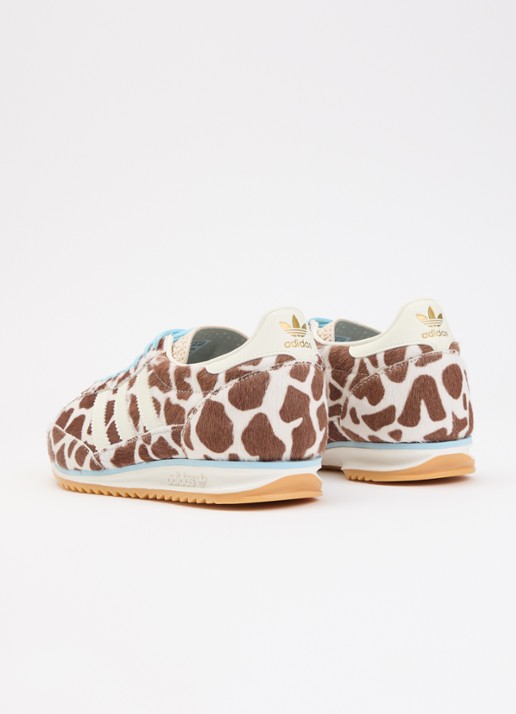 Adidas SL 72 OG sneaker met dierenprint en details van leer - achterkant wit