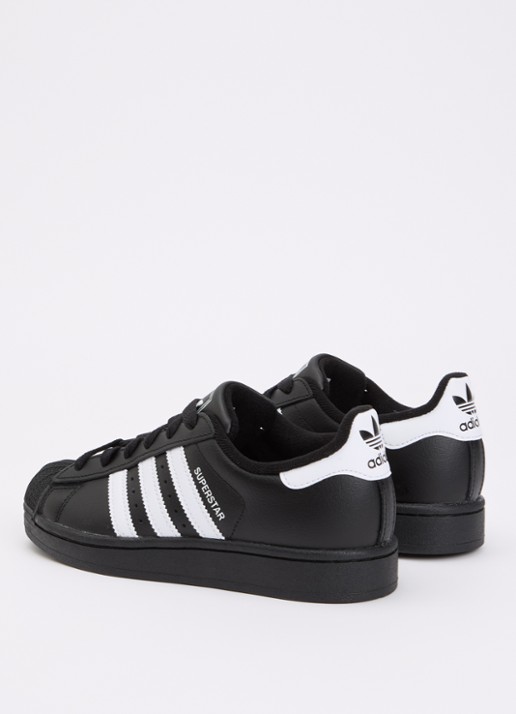 Adidas Superstar II sneaker van leer met logo - achterkant 3 zwart