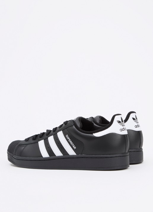 Adidas Superstar II sneaker van leer met logo - achterkant zwart