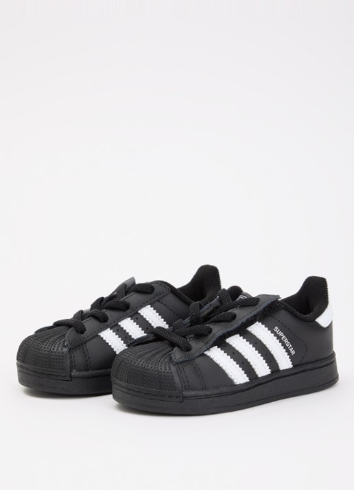 Adidas Superstar II sneaker van leer - voorkant 2 zwart