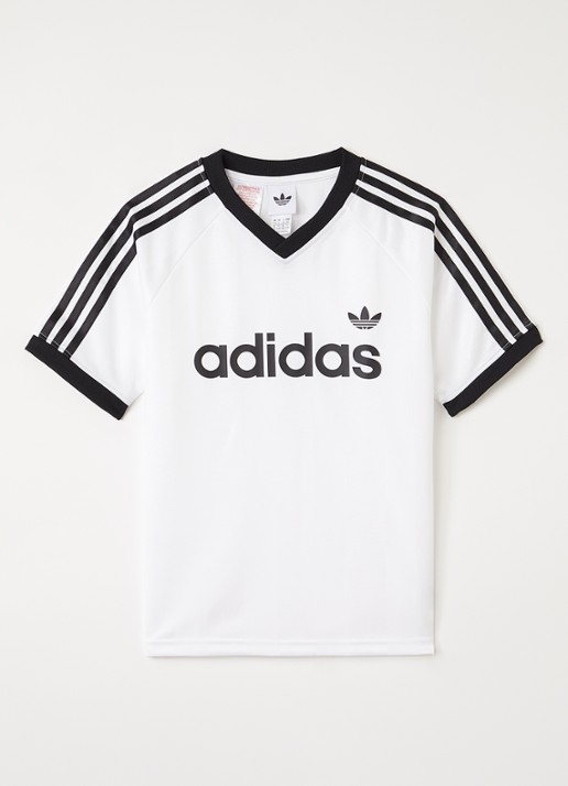 Adidas T-shirt met logoprint - voorkant wit
