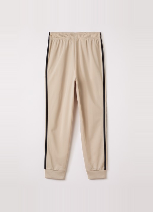 Adidas Tapered fit trackpants met logoborduring - voorkant 3 beige