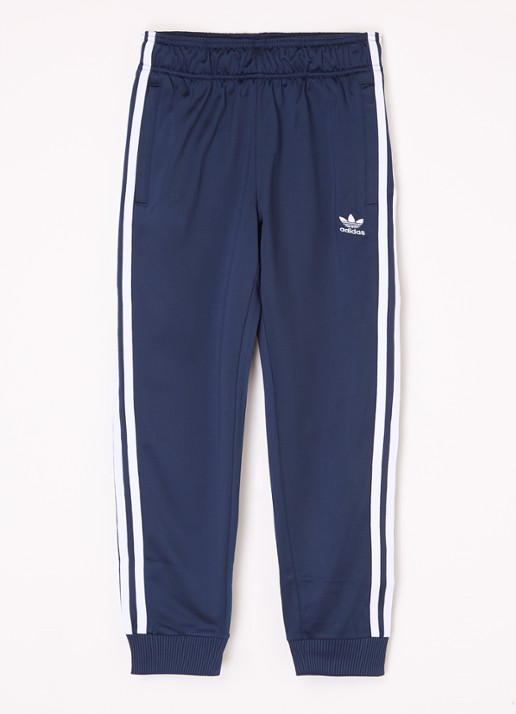 Adidas Tapered fit trackpants met logoborduring - voorkant 2 donkerblauw