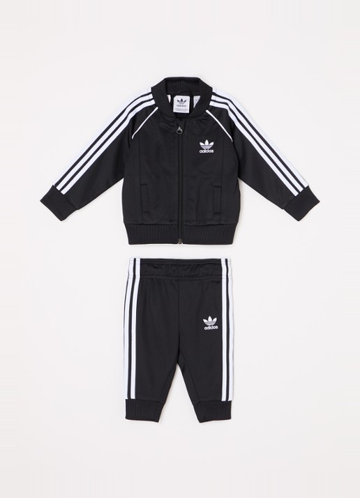 Adidas Trainingspak met logo 2-delig - voorkant zwart
