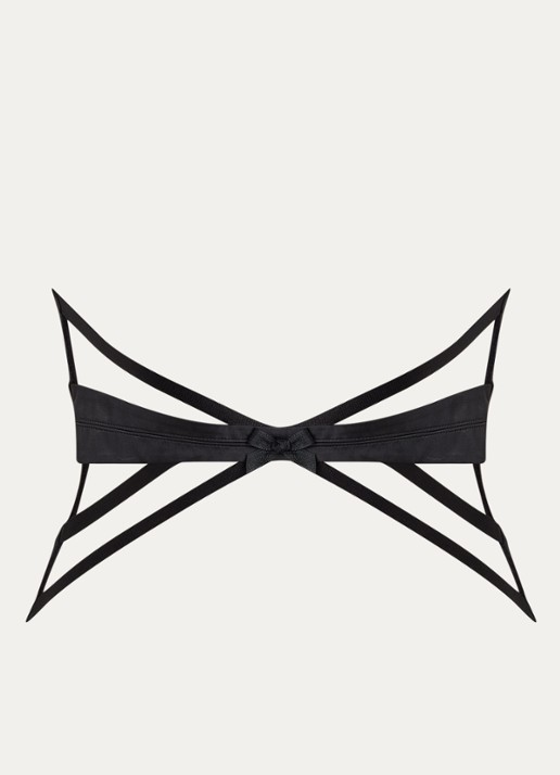 Agent Provocateur Briella jarretels met cut-out detail - voorkant 4 zwart