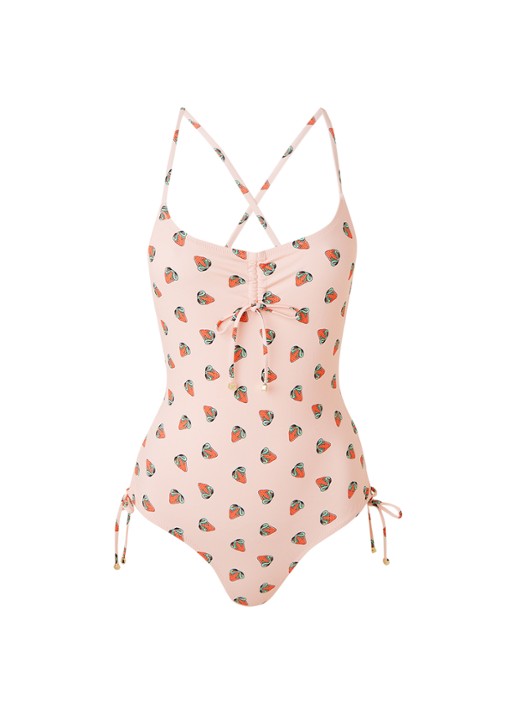 Agent Provocateur Fraise badpak met print - voorkant 2 roze