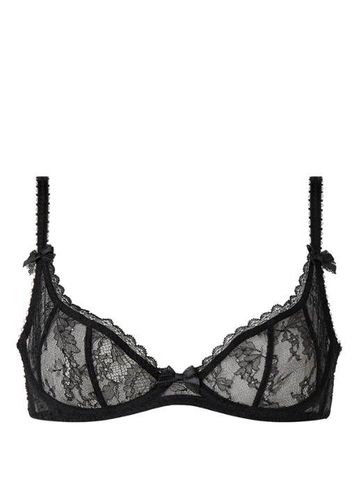 Agent Provocateur Hinda demi beugel bh van kant - voorkant 2 zwart