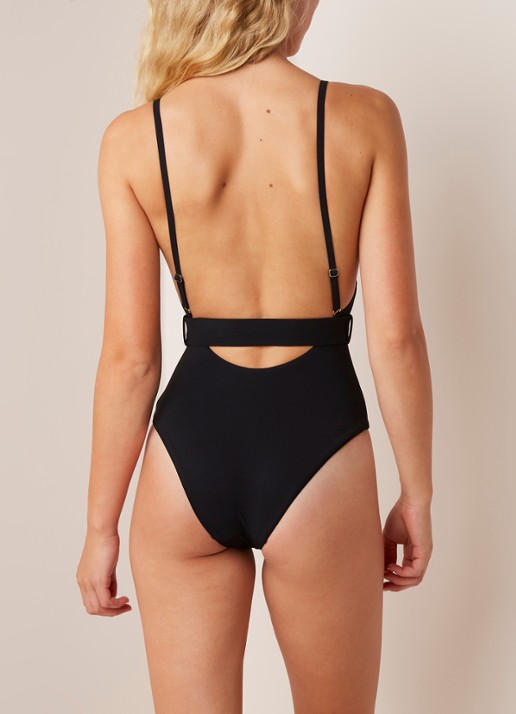 Agent Provocateur Laurella badpak met tailleband - achterkant zwart