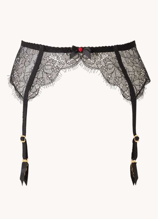 Agent Provocateur Lorna jarretels van kant - voorkant zwart