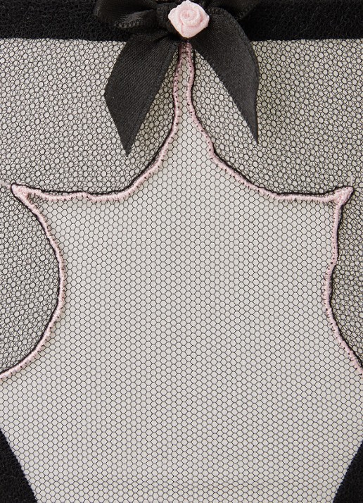 Agent Provocateur Lorna slip van mesh met borduring - detail zwart