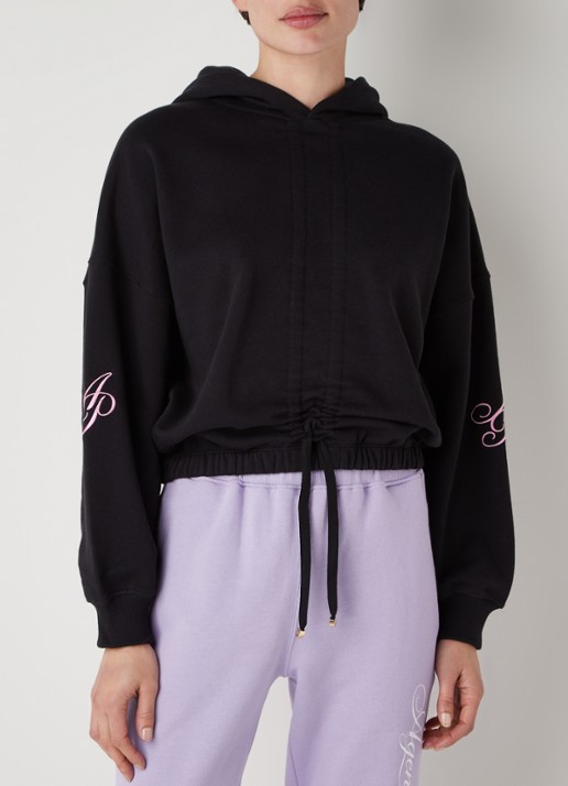 Agent Provocateur Rayley hoodie met rijgdetail en logoborduring - achterkant zwart