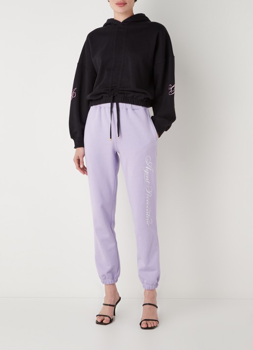 Agent Provocateur Rayley hoodie met rijgdetail en logoborduring - voorkant 3 zwart