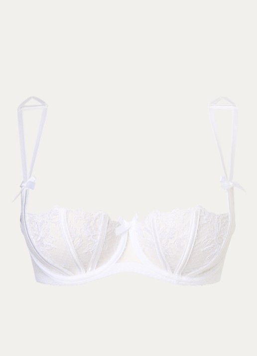 Agent Provocateur Rosia beugel bh met kant en mesh - voorkant 4 wit