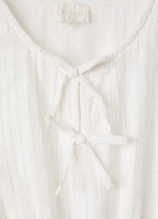 AI&KO Brecht jurk met lurex - detail wit