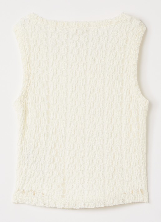 AI&KO Daira tanktop met structuur - voorkant 2 gebroken wit
