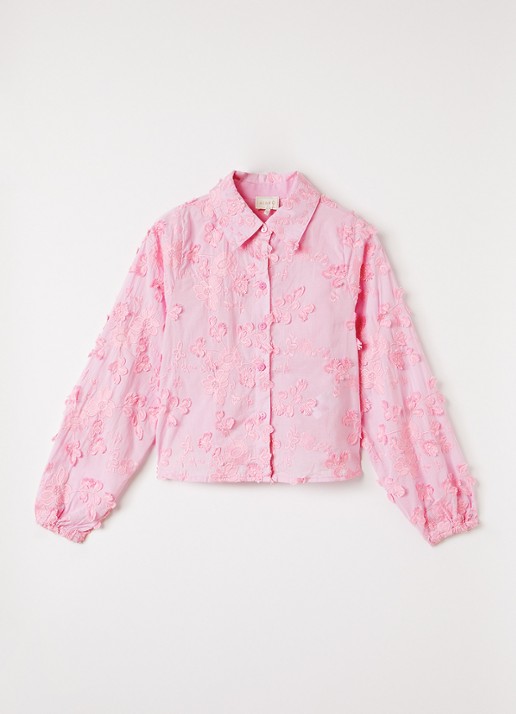AI&KO Lien blouse met bloemborduring