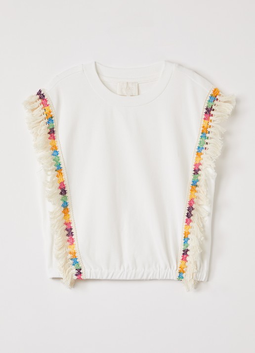 AI&KO Rhode T-shirt met franjes